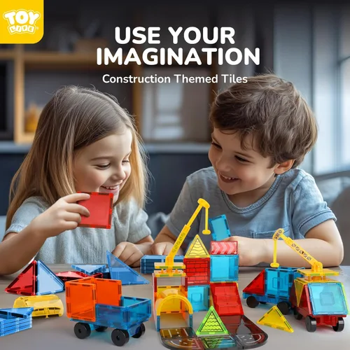 Miniatura 4 de TOY Life Azulejos magnéticos para niños de 3 a 5 años, juguetes de construcción para niños de 4 a 8 años, azulejos de construcción magnéticos