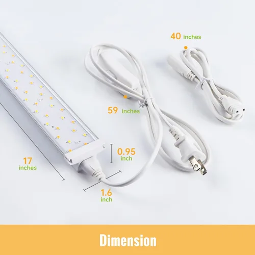 Miniatura 8 de Luz de cultivo colgante de 1.4 pies para plantas de interior, espectro completo con LED rojo de 660 nm, lámpara de cultivo T5 2020T, lámpara
