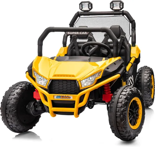Miniatura 9 de Hikiddo Vehículo UTV de 2 plazas, auto de juguete para niños grandes con control remoto, 2WD/4WD conmutable, 4 motores de 200 W, rojo oscuro