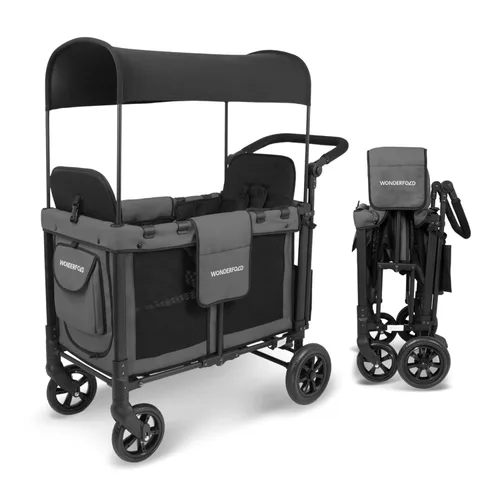 Miniatura 14 de WONDERFOLD W2 Elite Pro Cochecito Vagón (2 Asientos) – Cochecito Vagón Plegable con Asientos con Arneses de 5 Puntos, Mango de Empuje Ajustable