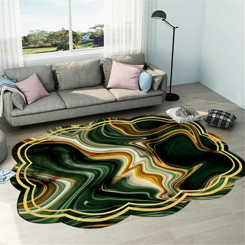 Miniatura 14 de Alfombra de área de mármol negro dorado y gris, 2 x 3 pies, alfombras impresas con patrón geométrico moderno, alfombra decorativa