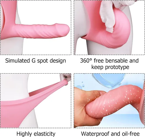Miniatura 3 de SUAISKR Consolador de tanga de silicona, juguetes sexuales masculinos para hombres homosexuales, masturbación con polla, accesorios sexuales