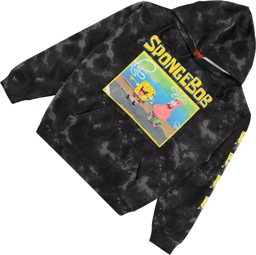 Miniatura 6 de Nickelodeon Sudadera clásica con capucha de Bob Esponja para hombre, diseño de Bob Esponja, Patrick & Krusty Krab Tie Dye