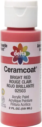 Delta Creative Ceramcoat - Pintura acrílica en varios colores (2 onzas), 2503, rojo brillante