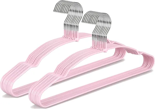 Miniatura 9 de TOPIA HANGER Perchas de Metal Paquete de 20, Perchas Antideslizantes para Ropa que Ahorran Espacio, Colgador de Alambre Recubierto de Goma