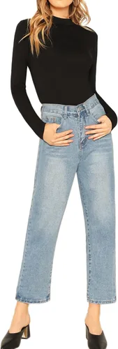 Miniatura 5 de Verdusa - Camiseta básica de cuello alto falso, entallada, de manga larga sin botones para mujer