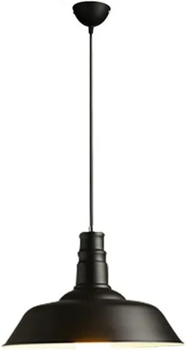 Lámpara colgante industrial retro con tapa de olla, lámpara colgante de techo ajustable para cocina, isla de comedor, mesa, bar, arte colorido, Negro
