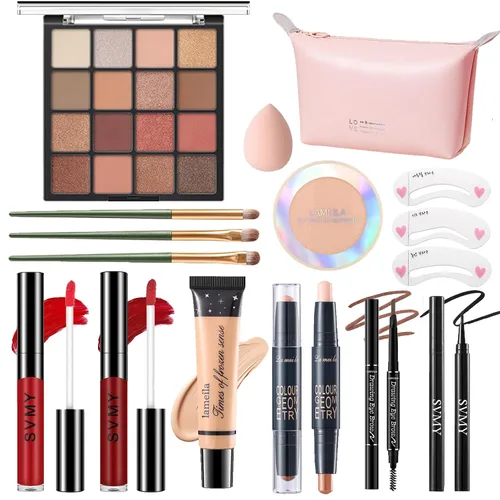 Set de maquillaje para mujeres, kit completo de maquillaje para principiantes y profesionales, juego de maquillaje de viaje para adolescentes y