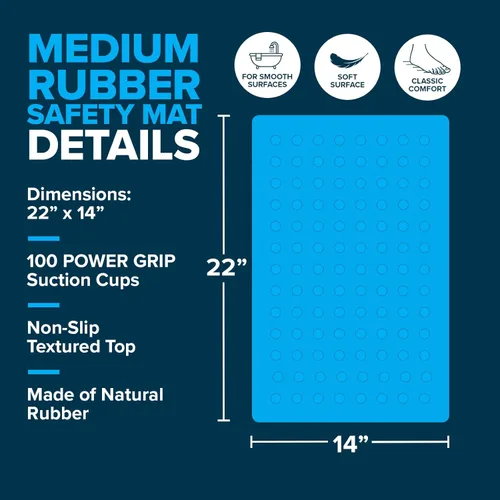 Miniatura 9 de SlipX Solutions Alfombrilla de seguridad de goma duradera de 22 x 14 pulgadas, siéntete seguro y seguro en tu baño o ducha, textura de superficie