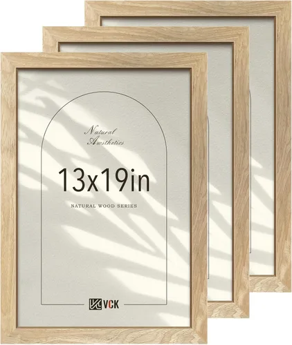 Miniatura 17 de VCK Juego de 3 portarretratos de madera negra de 8 x 10 pulgadas con exclusiva veta de madera, marco para el hogar, estudio y galería, mesa o colgar
