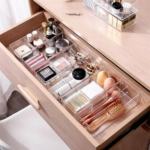 Miniatura 6 de Caja de acrílico transparente con tapas, paquete de 4 cajas de plástico cuadrado de plástico de 4.3 x 2.7 x 1 pulgadas, caja de almacenamiento
