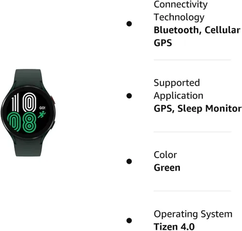 Miniatura 8 de SAMSUNG Galaxy Watch 4, reloj inteligente de 1.732in con monitor ECG para salud, fitness, correr, ciclos de sueño, detección de caídas GPS, versión