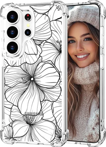 Miniatura 158 de Hungo Funda compatible con Samsung Galaxy S23 con diseño floral y bonito diseño transparente, femenino para mujeres y niñas, con hermoso clavel