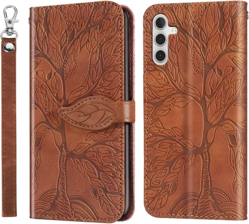 Miniatura 8 de Samsung Galaxy A03s - Funda tipo cartera con tarjetero y ranura a prueba de golpes, de piel sintética, con función atril y protección magnética