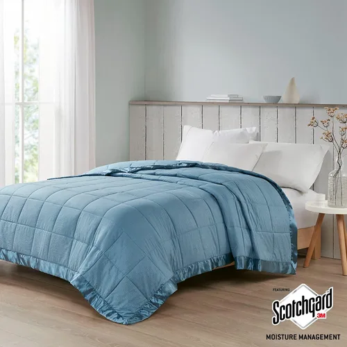 Miniatura 2 de Madison Park Cambria - Manta alternativa de plumón, tratamiento prémium 3M Scotchgard que absorbe la humedad, funda de cama ligera y suave