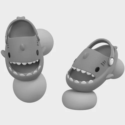 Miniatura 5 de Metogo Cloud Shark - Pantuflas antideslizantes con punta abierta para adultos, mujeres y hombres, lindas sandalias ligeras en la playa y ducha