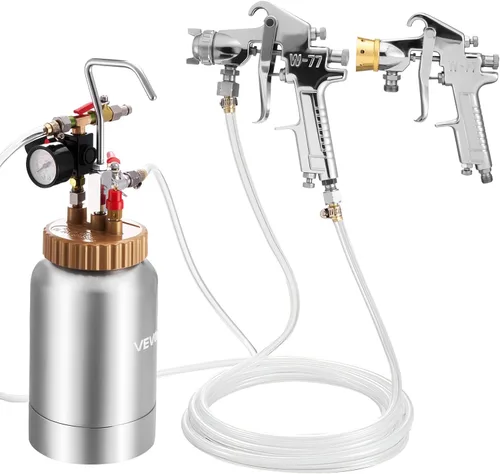 Miniatura 9 de VEVOR Olla de presión para pintura en aerosol, 0.5 Gal/2 L, pulverizador de pintura de olla de presión, dos pistolas de aerosol de φ1.8mm + φ3mm