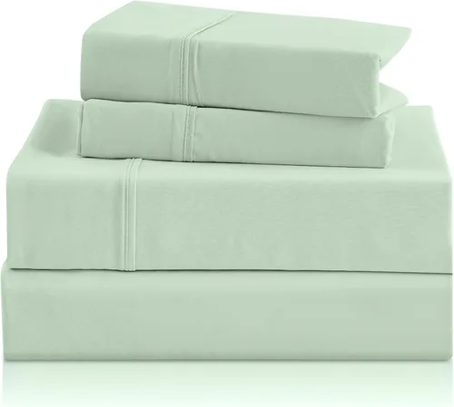 Miniatura 29 de CozySmile Juego de sábanas transpirables y refrescantes, sábanas de lujo de 4 piezas con bolsillo profundo para cama de tamaño matrimonial, se Beige
