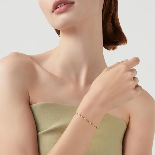 Miniatura 2 de Miabella Solid 18K Gold Over Sterling Silver Italian 3mm Paperclip Link Chain Bracelet for Women Men, Made in Italy