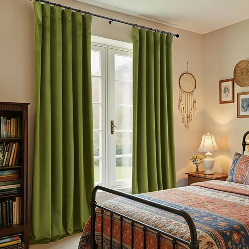 Miniatura 12 de Cortinas de terciopelo con trabilla trasera de 52 x 63 pulgadas de color naranja quemado de KOUFALL