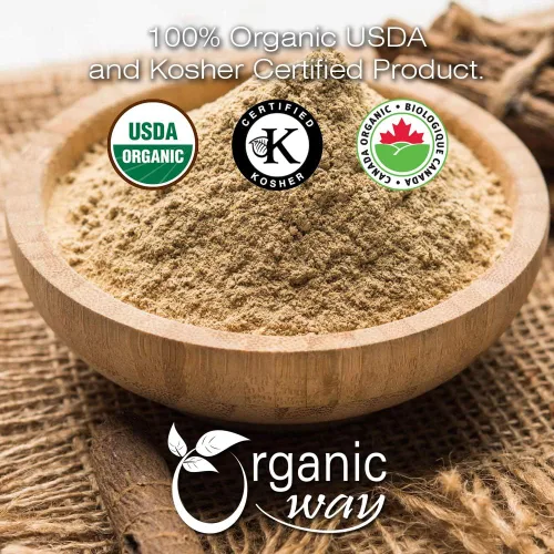 Miniatura 7 de Organic Way Polvo de raíz de regaliz (Glycyrrhiza glabra) - Té de hierbas Certificado Kosher y USDA Vegano, sin OMG y sin gluten Probado