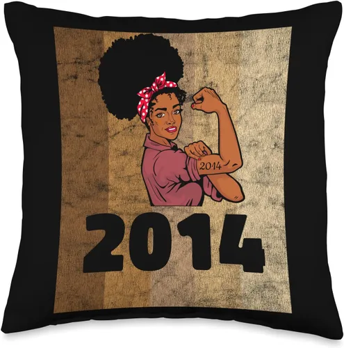 Vintage 2014 Limited Edition 9th Birthday Afro Girls Women Throw Pillow