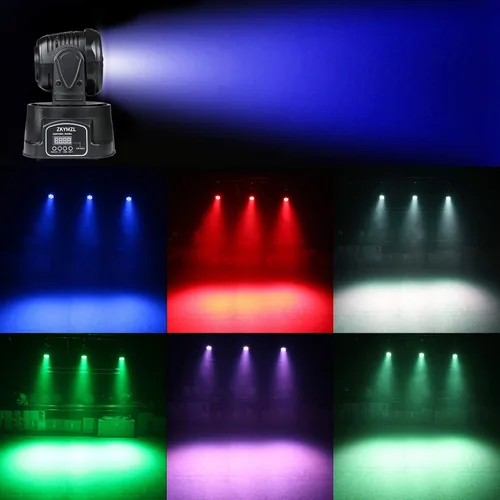 Miniatura 5 de ZKYMZL 7x12W RGBW (4 en 1) Iluminación de la etapa del LED con 9/14 CH por DMX512 Control y Actividades de Sonido - Cabeza móvil Dj Luces