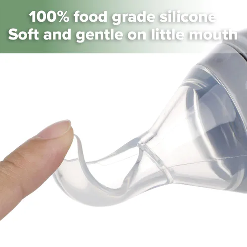 Miniatura 3 de Haakaa Comedero de silicona para bebés de 4 onzas, comedero de cereales para bebés, alimentador de alimentos frescos para bebés, botella de Melocotón