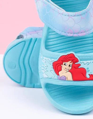 Miniatura 5 de Disney The Little Mermaid Ariel Sandalias para niñas pequeñas Deslizadores azules para niños con correa de apoyo Zapatos de verano