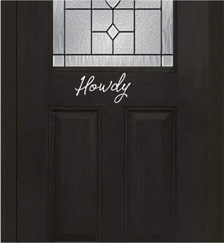 Miniatura 2 de Adhesivo para puerta delantera, howdy - Calcomanías de vinilo inspiradoras para pared (negro)