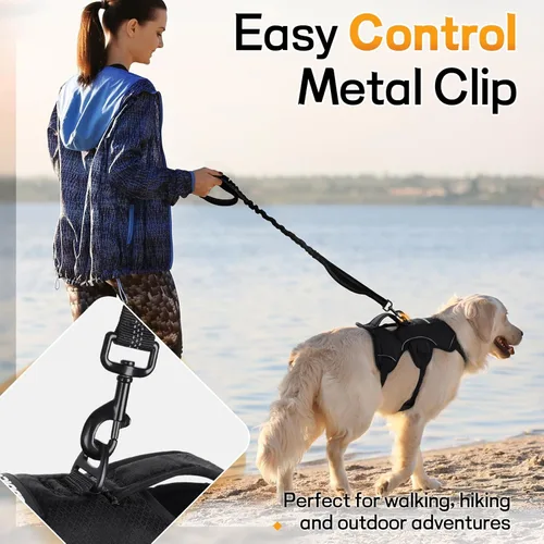 Miniatura 5 de rabbitgoo Arnés para perro a prueba de escapes, arnés suave acolchado de cuerpo completo para mascotas, chaleco reflectante ajustable sin tirones