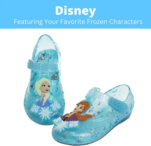 Miniatura 2 de Disney Frozen Elsa Minnie Mouse - Sandalias de gelatina para niñas zapatos planos Mary Jane para niños disfraz de princesa de personaje de bebé
