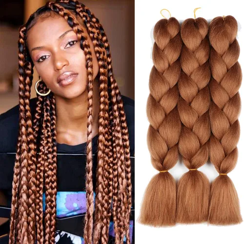 Miniatura 12 de Extensiones de cabello de trenzas jumbo, 3 unidades, color negro puro, 24 pulgadas, 3.53 oz/unidad para trenzado de caja torcida (1B negro)