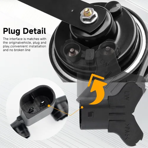 Miniatura 4 de FARBIN Bocina de Coche para Mercedes Benz, 12V Impermeable Bocina de Auto Fuerte Tono Alto y Bajo Bocinas Eléctricas de Caracol (Apto para Benz)