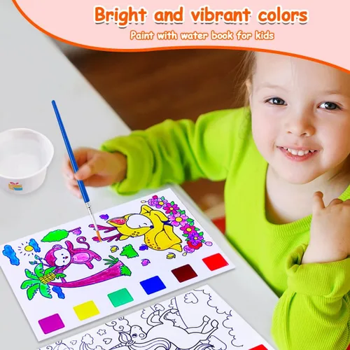 Miniatura 3 de JUNQIU - Paquete de 4 libros de pintura con agua para niños, pintura de acuarela, libros para colorear para niños pequeños, juego de pintura mágica
