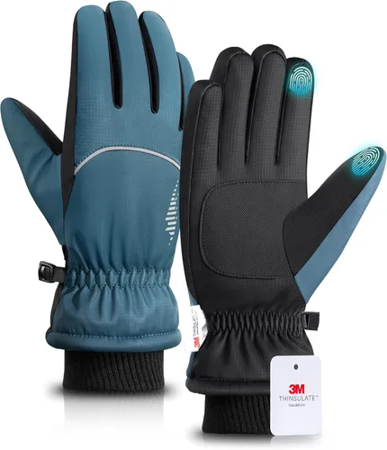 Miniatura 7 de rivmount Guantes de invierno para mujeres y hombres, guantes térmicos de esquí para clima frío con cálidos, impermeables, pantalla táctil