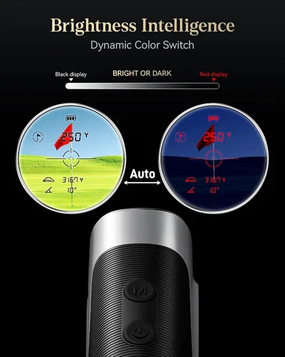 Miniatura 3 de REDTIGER Telémetro Golf, telémetro de golf de 1200 yardas con pendiente, pantalla adaptable a la luz, magnificación 7X, vibración de bloqueo