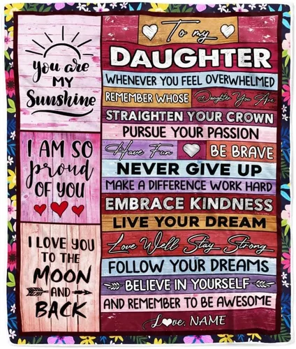 Miniatura 29 de Manta personalizada con texto en inglés «To My Amazing Daughter from Mom Dad Lion Never Forget I Love You Daughter», manta de forro polar