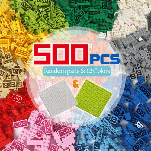Miniatura 8 de Ladrillos de construcción compatibles con Lego Classic, 500 piezas de bloques de construcción básicos a granel en color aleatorio