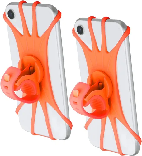 Miniatura 8 de PATIKIL 2 soportes de teléfono para bicicleta, rotación de 360°, de silicona, para teléfonos de 3 a 6.5 pulgadas, soporte de teléfono ajustable