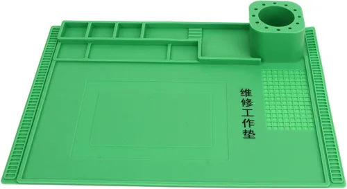 Miniatura 5 de Alfombrilla de soldadura, 15.7x11.8 in ranuras para destornillador, almohadilla de reparación de silicona, buena resistencia, aislamiento térmico