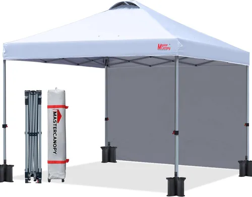 Miniatura 28 de MASTERCANOPY - Toldo desplegable duradero con 1 pared lateral (6.6 x 6.6 pies, caqui)