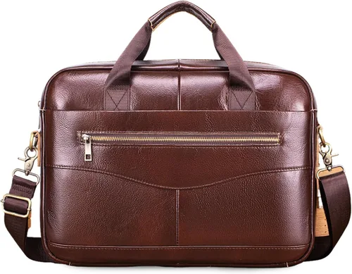 Miniatura 8 de FANDARE Maletín de cuero retro para hombre, bolso de negocios cruzado para computadora portátil