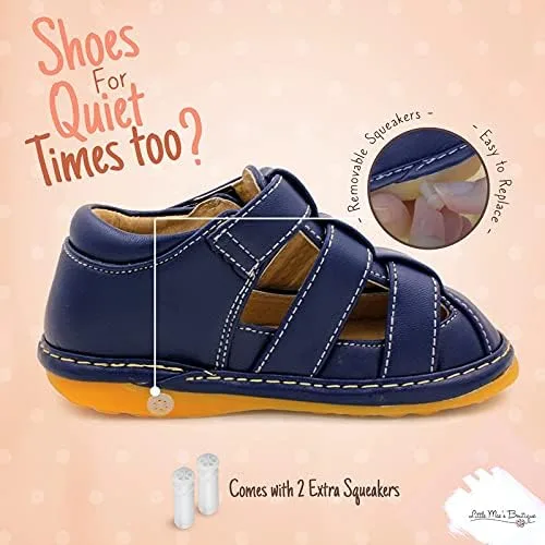 Miniatura 5 de Zapatos con para bebé de Little Mae's Boutique, color marrón, negro o azul marino, sandalias cerradas, zapatos ideales para caminar para bebés