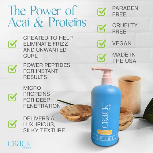 Miniatura 4 de CRACK HAIR FIX Acondicionador de tratamiento con bomba – Acondicionador nutritivo e hidratante para desenredar, domar y mejorar la resistencia de tu