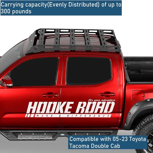 Miniatura 3 de Hooke Road portaequipajes para techo Tacoma Double Cab con cesta superior para almacenamiento de equipaje y carga para Toyota Tacoma 2ª y 3ª