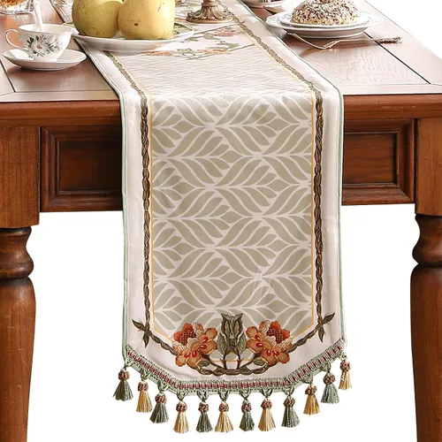Miniatura 23 de patdrea Camino de mesa de terciopelo francés estilo granja para decoración del hogar, cocina, comedor, fiestas, cenas familiares, boda 12"*63