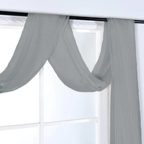 Miniatura 6 de KEQIAOSUOCAI Cortina transparente azul marino para ventana, cenefa de 216 pulgadas de largo, tela transparente para drapear cortinas, para bodas