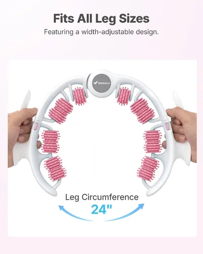 Miniatura 6 de Merach Herramienta de masaje para celulitis con rodillo de empuje, masajeador de drenaje linfático, masajeador de piernas con asas desmontables, Rosa