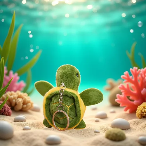 Miniatura 7 de BWESOO Mini tortuga verde de peluche de animal de peluche lindo tortuga marina llavero colgante de dibujos animados muñeca de peluche para regalo